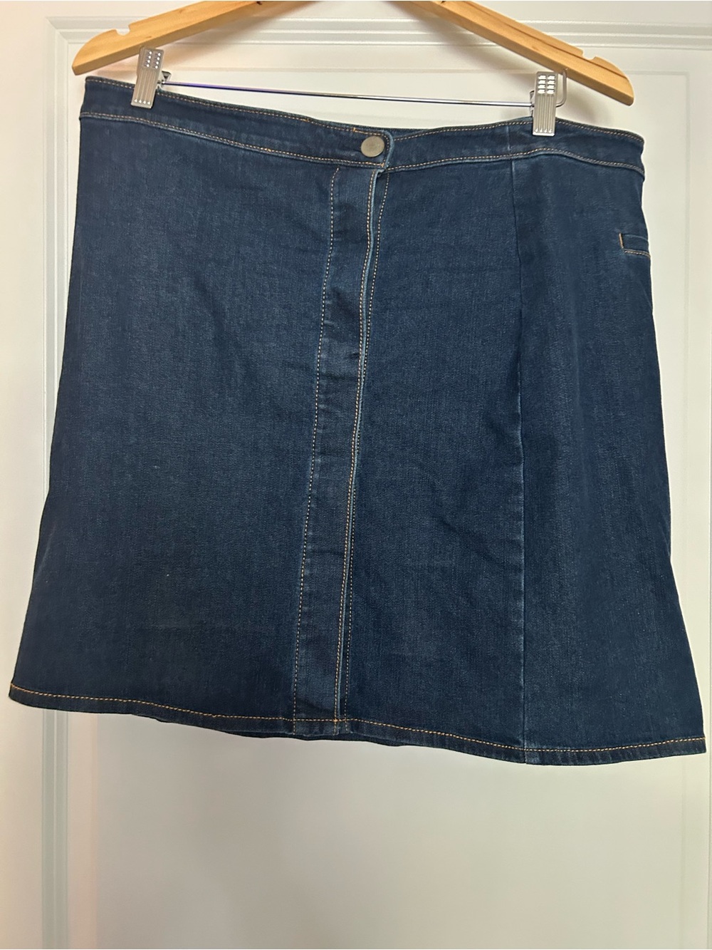 LOFT Dark Blue Denim A-Line Skirt
